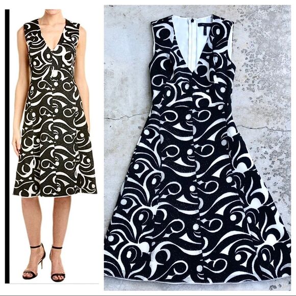 BCBGMAXAZRIA Abilene fit and flare a-line midi dress 0 - Picture 1 of 7